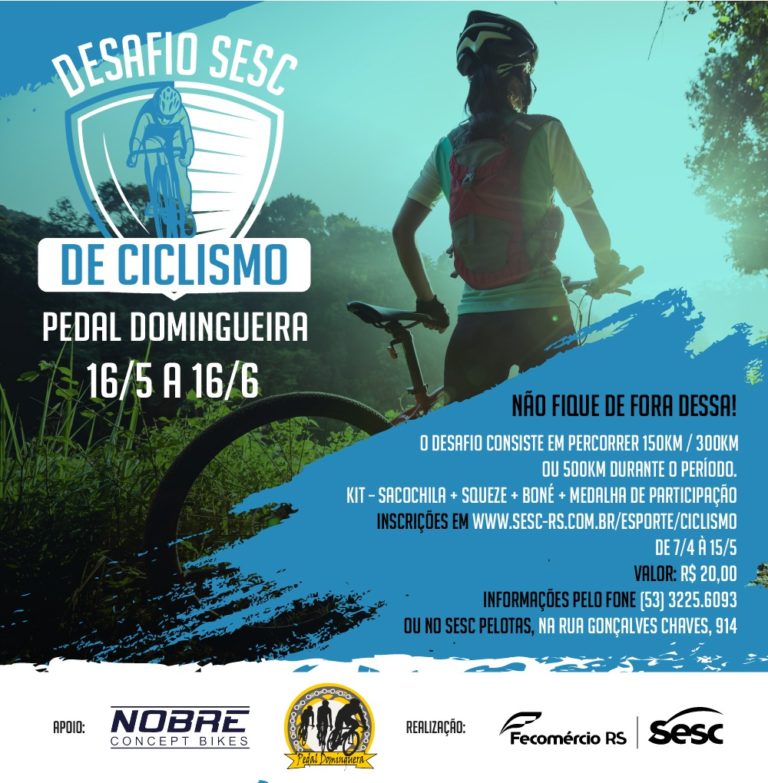 Desafio SESC virtual de Ciclismo/Pedal Domingueira começa em maio