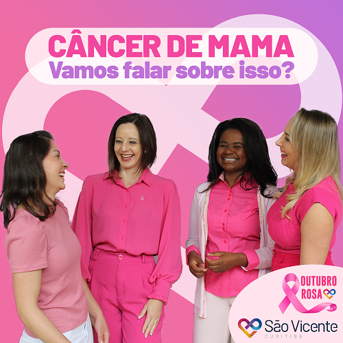 Foto Com Colaboradoras Do Hospital Sao Vicente Para A Campanha Outubro Rosa. Credito Divulgacao - Jornal Expoente Do Iguaçu