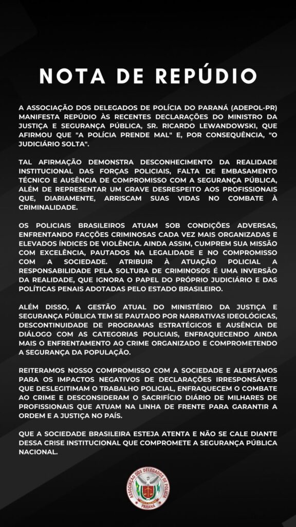 Nota de repudio ao ministro da justica - Jornal Expoente do Iguaçu